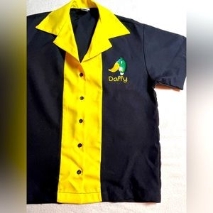 Vintage Tutti Donald Oregon Fightin' Ducks Polyester Bowling Shirt, Made in USA